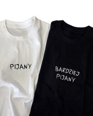 Pijany/ Bardziej pijany Koszulki dla par 2-pack